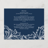  Damask Direction Card Navy Blue & White Informatiekaartje (Voorkant)
