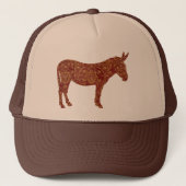Damask Donkey Silhouette Deksel Trucker Pet (Voorkant)