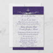 Damask Double Ceremony Wedding Invitation Kaart (Voorkant)
