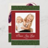 Damask Double Sided Holiday-fotokaart Feestdagenkaart (Voorkant / Achterkant)