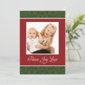 Damask Double Sided Holiday-fotokaart Feestdagenkaart (Staand voorkant)