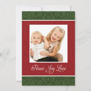  Damask Double Sided Holiday-fotokaart Feestdagenkaart
