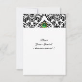 DAMASK EDELE STEEN MONOGRAAM jade groen wit rsvp Kaart (Achterkant)