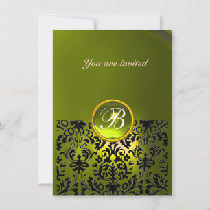 DAMASK EDELE STEEN MONOGRAAM topaas geel rsvp Kaart
