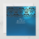 DAMASK EDELE STEEN MONOGRAM blauw zwart geel wit Kaart (Achterkant)