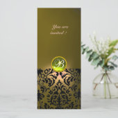 DAMASK EDELE STEEN MONOGRAM geel Kaart (Staand voorkant)