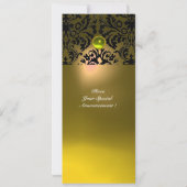 DAMASK EDELE STEEN MONOGRAM geel Kaart (Achterkant)