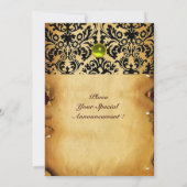 DAMASK EDELE STEEN MONOGRAM perkament geel Kaart (Achterkant)