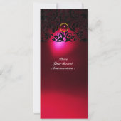 DAMASK EDELE STEEN MONOGRAM rood bordeaux Kaart (Achterkant)