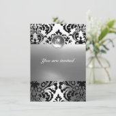 DAMASK EDELGESTEENTE INITIALEN wit Kaart (Staand voorkant)