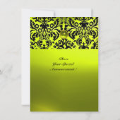 DAMASK EDELGESTEENTE MONOGRAM topaas geel rsvp Kaart (Achterkant)