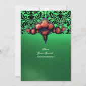 DAMASK EDELSTEEN EN ROZE ROZEN MONOGRAM KAART (Achterkant)