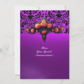 DAMASK EDELSTEEN EN ROZE ROZEN MONOGRAM KAART (Achterkant)