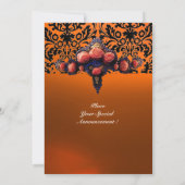 DAMASK EDELSTEEN EN ROZE ROZEN MONOGRAM KAART (Achterkant)
