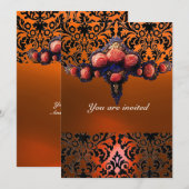 DAMASK EDELSTEEN EN ROZE ROZEN MONOGRAM KAART (Voorkant / Achterkant)