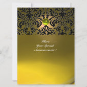 DAMASK EDELSTEEN INITIALEN  geel Kaart (Achterkant)