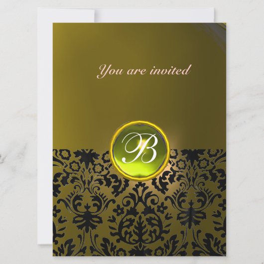 DAMASK EDELSTEEN INITIALEN  geel Kaart (Voorkant)