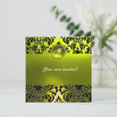 DAMASK EDELSTEEN INITIALEN geel Kaart (Staand voorkant)