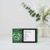 DAMASK EDELSTEEN INITIALEN groen Visitekaartje (Staand voorkant)