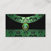 DAMASK EDELSTEEN INITIALEN groen Visitekaartje (Achterkant)