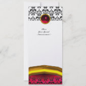 DAMASK EDELSTEEN INITIALEN ijsrood bordeauxrood Kaart (Achterkant)