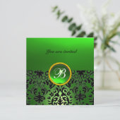 DAMASK EDELSTEEN INITIALEN jade groen Kaart (Staand voorkant)