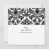DAMASK EDELSTEEN INITIALEN jade groen wit Kaart (Achterkant)