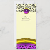 DAMASK EDELSTEEN INITIALEN paars violet Kaart (Achterkant)