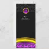 DAMASK EDELSTEEN INITIALEN paars violet Kaart (Achterkant)