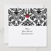 DAMASK EDELSTEEN INITIALEN robijn roze goud Kaart (Achterkant)