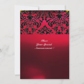 DAMASK EDELSTEEN INITIALEN robijnrood bordeauxrood Kaart (Achterkant)