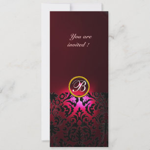 DAMASK EDELSTEEN INITIALEN rode bordeauxrood Kaart