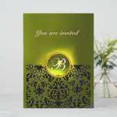 DAMASK EDELSTEEN INITIALEN topaas geel Kaart (Staand voorkant)