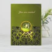 DAMASK EDELSTEEN INITIALEN topaas geel Kaart (Staand voorkant)