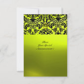 DAMASK EDELSTEEN INITIALEN topaas geel rsvp Kaart (Achterkant)