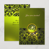 DAMASK EDELSTEEN INITIALEN topaas geel rsvp Kaart (Voorkant / Achterkant)