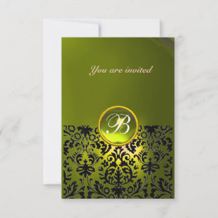 DAMASK EDELSTEEN INITIALEN topaas geel rsvp Kaart