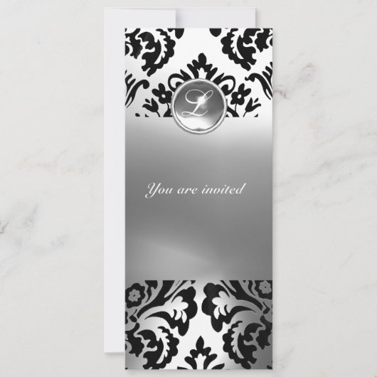DAMASK EDELSTEEN INITIALEN white Kaart (Voorkant)