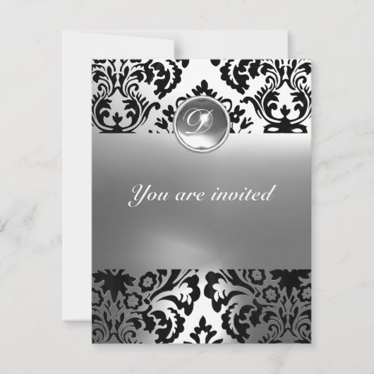 DAMASK EDELSTEEN INITIALEN white Kaart (Voorkant)