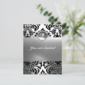 DAMASK EDELSTEEN INITIALEN white Kaart (Staand voorkant)