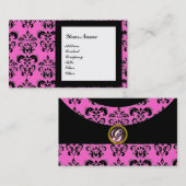 DAMASK EDELSTEEN MONOGRAAM, 2 topaas, paars Visitekaartje (Voorkant / Achterkant)