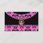 DAMASK EDELSTEEN MONOGRAAM, 2 topaas, paars Visitekaartje (Achterkant)