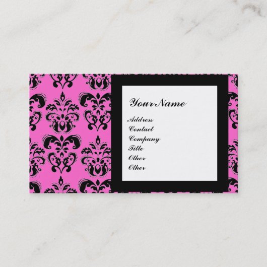 DAMASK EDELSTEEN MONOGRAAM, 2 topaas, paars Visitekaartje (Voorkant)