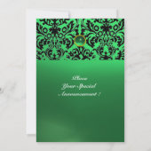 DAMASK EDELSTEEN MONOGRAAM groene jade Kaart (Achterkant)