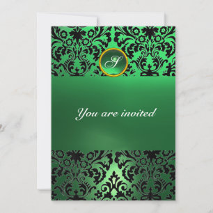 DAMASK EDELSTEEN MONOGRAAM groene jade Kaart