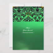 DAMASK EDELSTEEN MONOGRAAM jade groen Kaart (Achterkant)