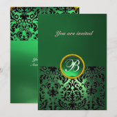 DAMASK EDELSTEEN MONOGRAAM jade groen Kaart (Voorkant / Achterkant)