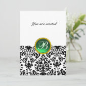 DAMASK EDELSTEEN MONOGRAAM jade groen Kaart (Staand voorkant)