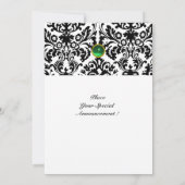 DAMASK EDELSTEEN MONOGRAAM jade groen Kaart (Achterkant)