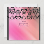 DAMASK EDELSTEEN MONOGRAAM paarse zijde Kaart (Achterkant)